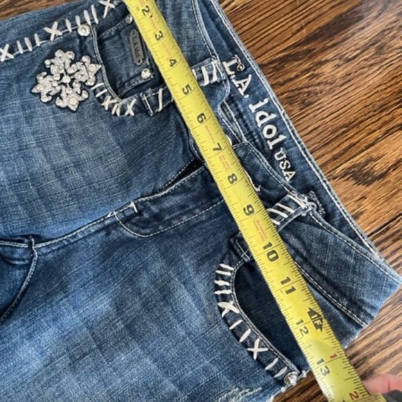 LA IDOL RHINESTONE JEANS SIZE 0 - Picture 4 of 7